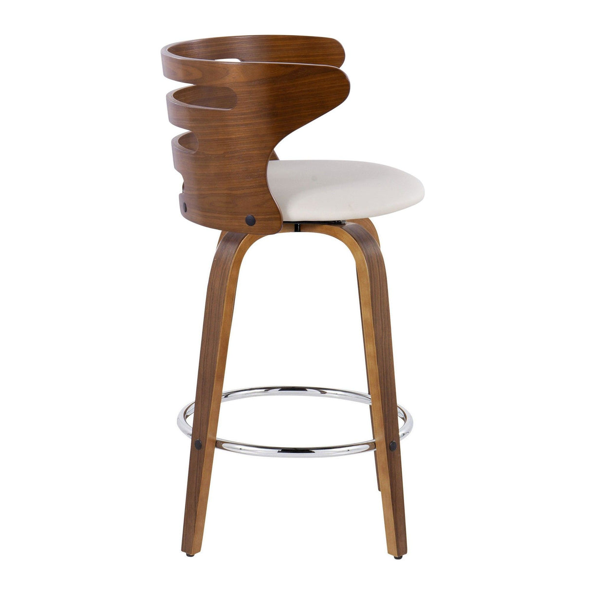 Cosi - Fixed-Height Swivel Barstool (Set of 2) - Walnut Frame