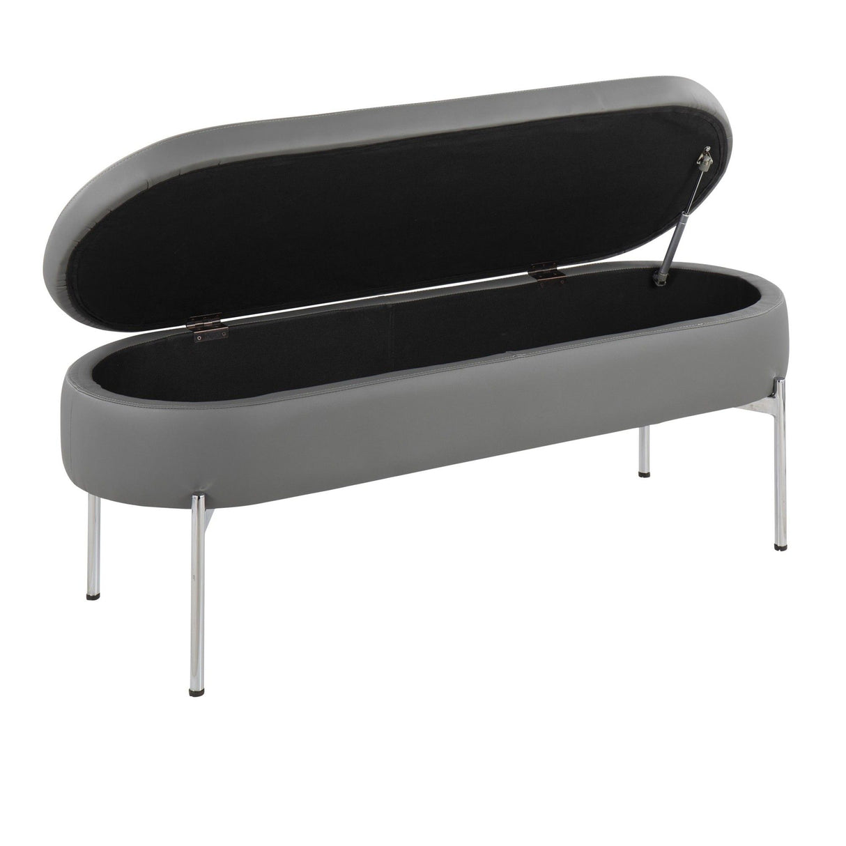 Chloe - Storage Bench - Chrome Metal