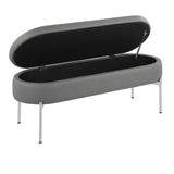Chloe - Storage Bench - Chrome Metal