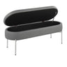 Chloe - Storage Bench - Chrome Metal