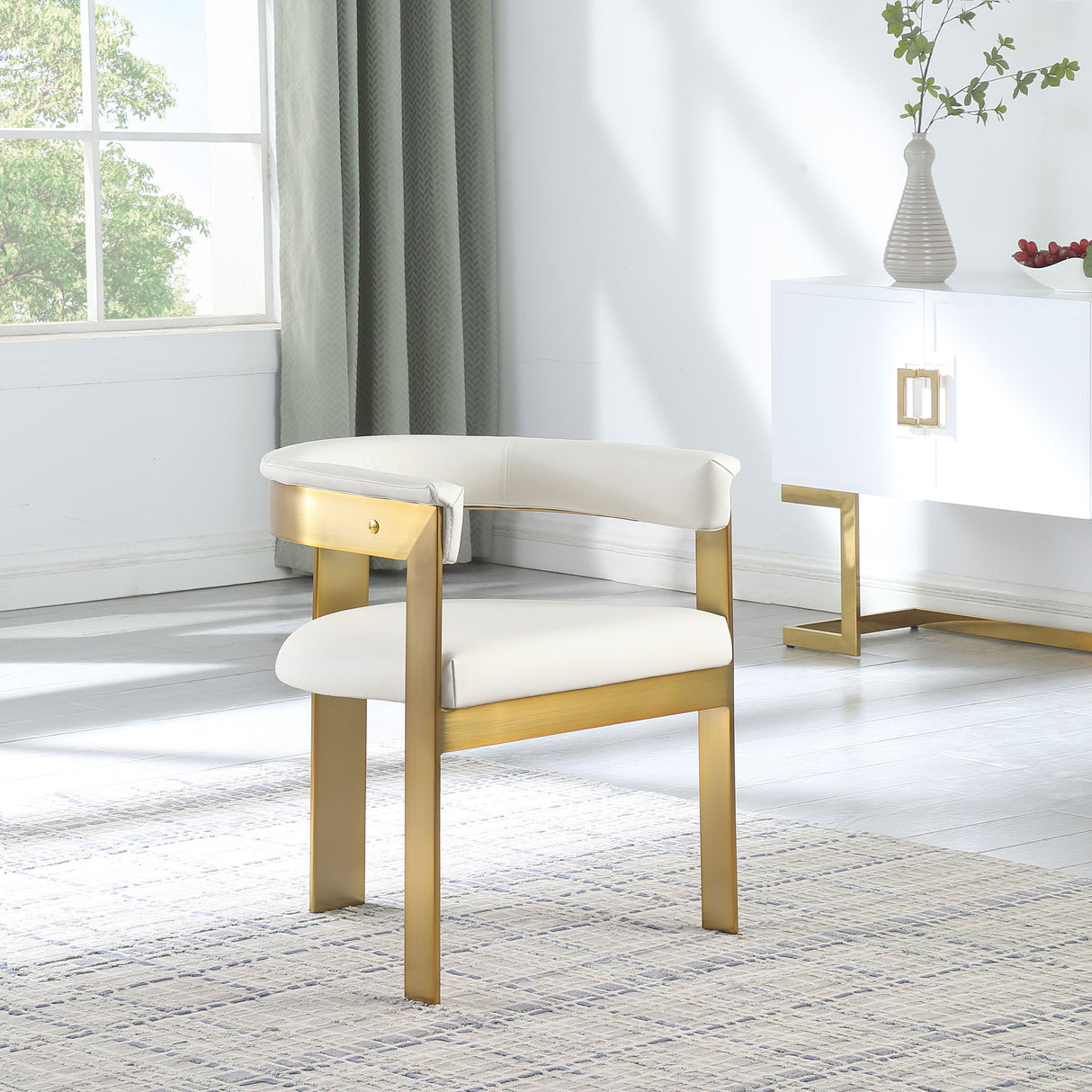 Romeo - Faux Leather Dining Chair With Gold Base (Set of 2)