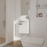 Soft Close Doors Bathroom Vanity With Sink, Compact Wall Mounted Design Basin