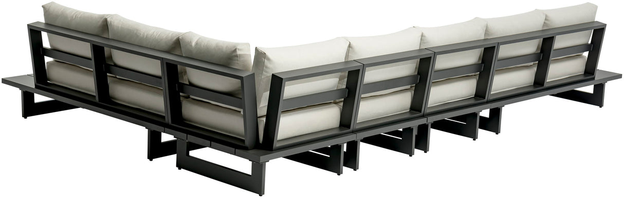 Maldives - 5 Piece Water Resistant Outdoor Patio Modular Sectional With Gray Base