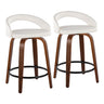Grotto - 31" Upholstered Fixed-Height Counter Stool (Set of 2) - Walnut Wood Base