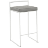 Fuji - Contemporary Stackable Counter Stool (Set of 2) - White Frame