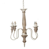 4 Light Chandelier, Hanging Light Fixture With Adjustable Chain For Kitchen, Bulb Not Included - Cream White