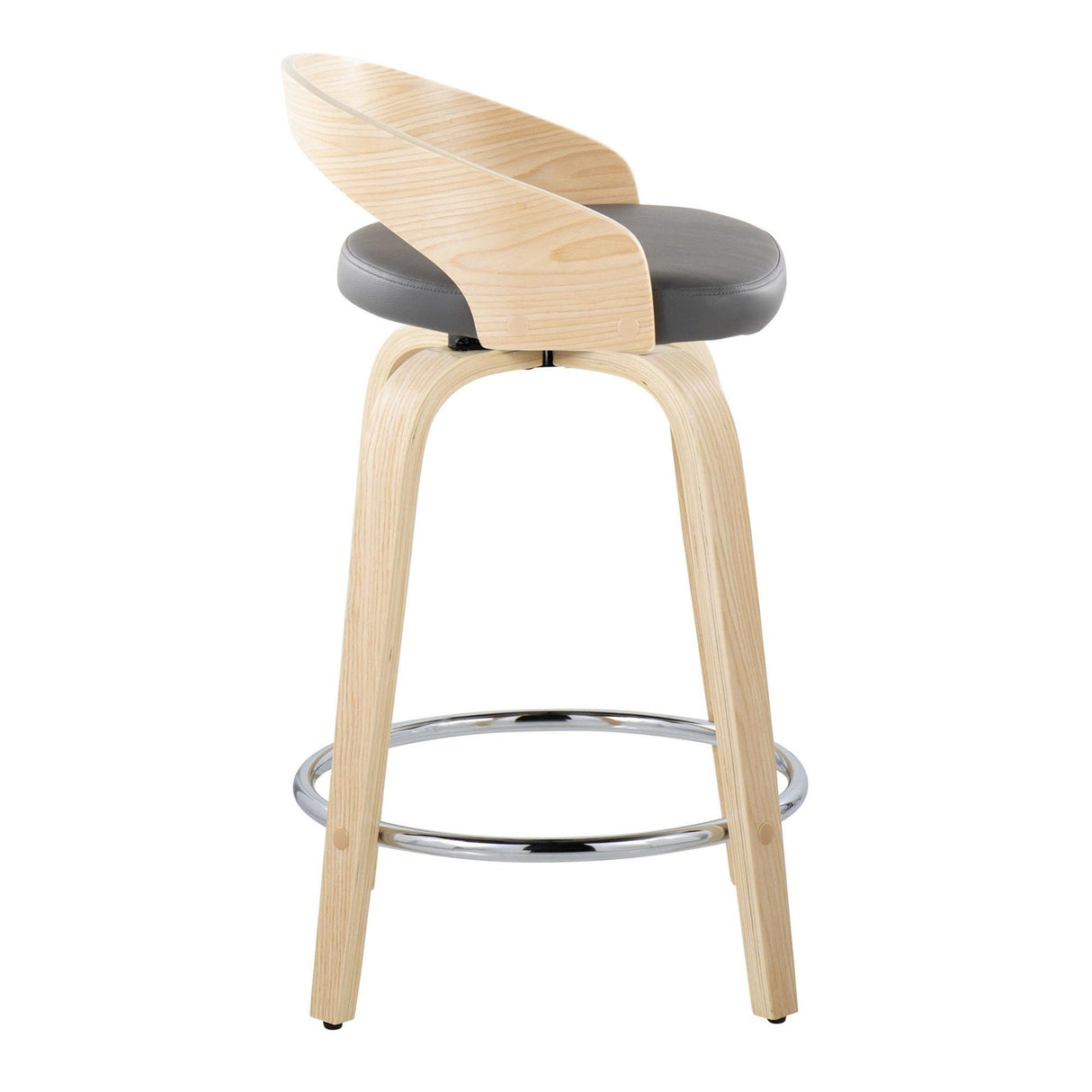 Grotto - Fixed-Height Swivel Counter Stool With Natural Wood (Set of 2)