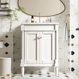 Bathroom Vanity With Top Sink, 2 Tier Storage Cabinet