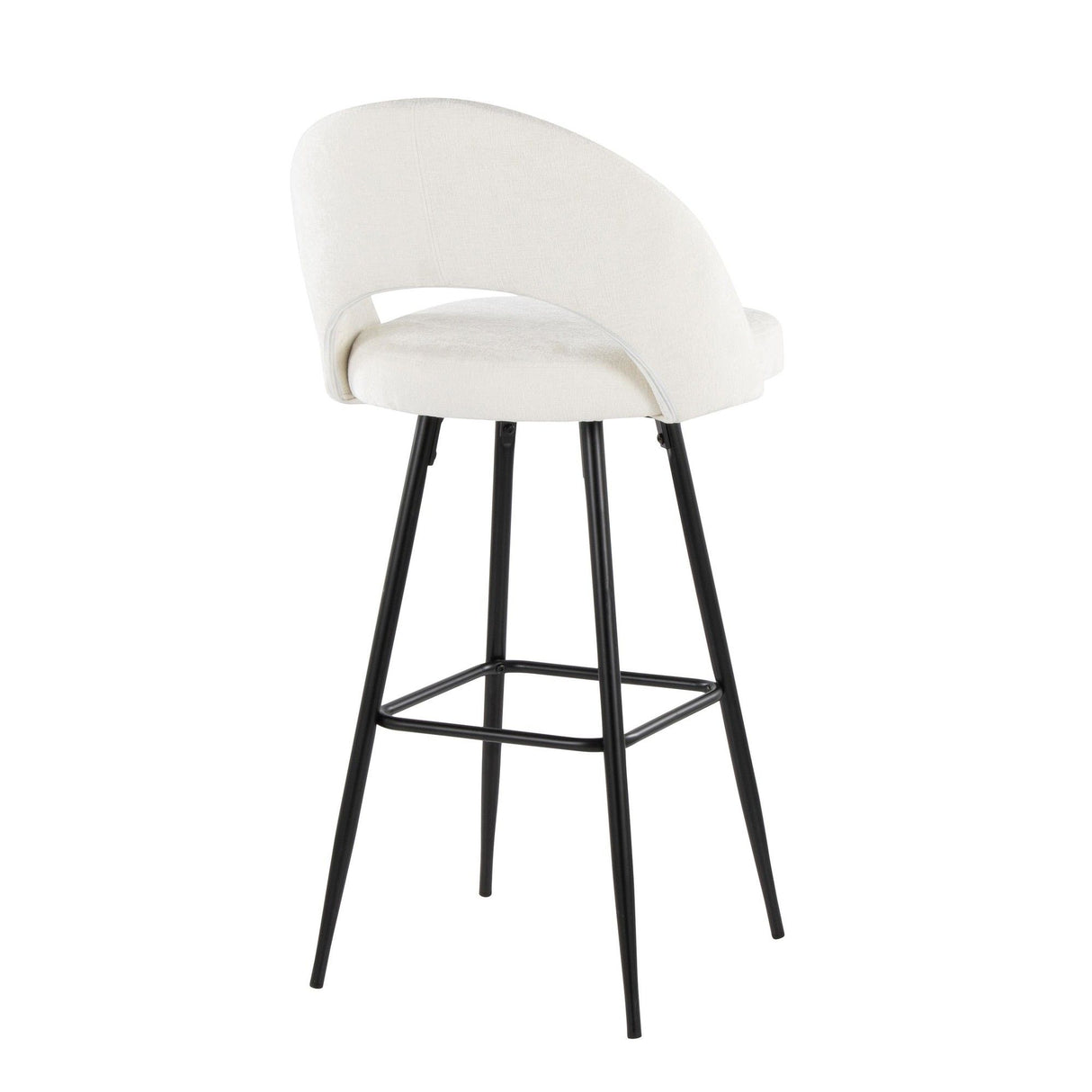 Renee - Upholstered Fixed-Height Barstool (Set of 2) - Black Base