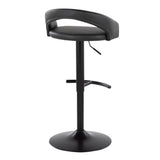 Grotto - Upholstered Adjustable Barstool - Black Metal Base