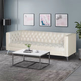 Contemporary 3 Seater Sofa With Button Tufting