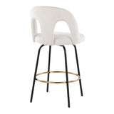 Ava - Upholstered Fixed-Height Barstool (Set of 2) - Black Base