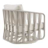 Breeze - Cream Metal Outdoor Swivel Lounge Chair With Cushions - Pearl