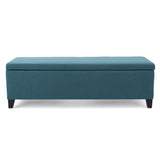 Contemporary Storage Ottoman Bench With Polyester Upholstery