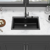 Quartz Kitchen Sink, Granite Composite, Drop In Sink With Durable Design