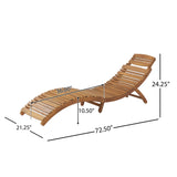 Outdoor Wood Folding Chaise Lounge - Brown