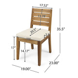 Outdoor Armless Dining Chair With Cushions