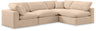 Comfy - 4 Piece Velvet Modular Armless Sectional