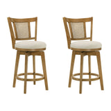 Isla - 26" Amber Glow Counter Height Rubberwood Swivel Barstool