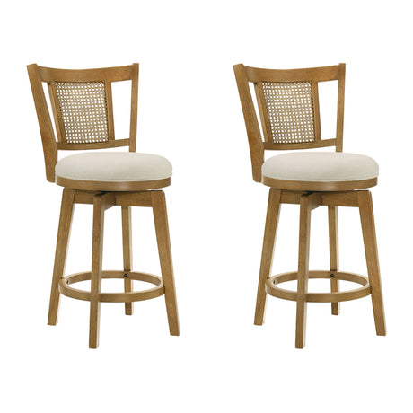 Isla - 26" Amber Glow Counter Height Rubberwood Swivel Barstool