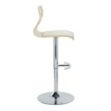 Folia - Adjustable Barstool (Set of 2) - Natural Wood