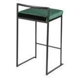 Fuji - Stackable Counter Stool With Cushion - Black Metal