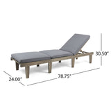 Ariana - Wood Chaise Lounge With Cushion