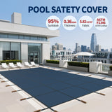 Swimming Pool Safety Cover For Rectangular Pools - Blue