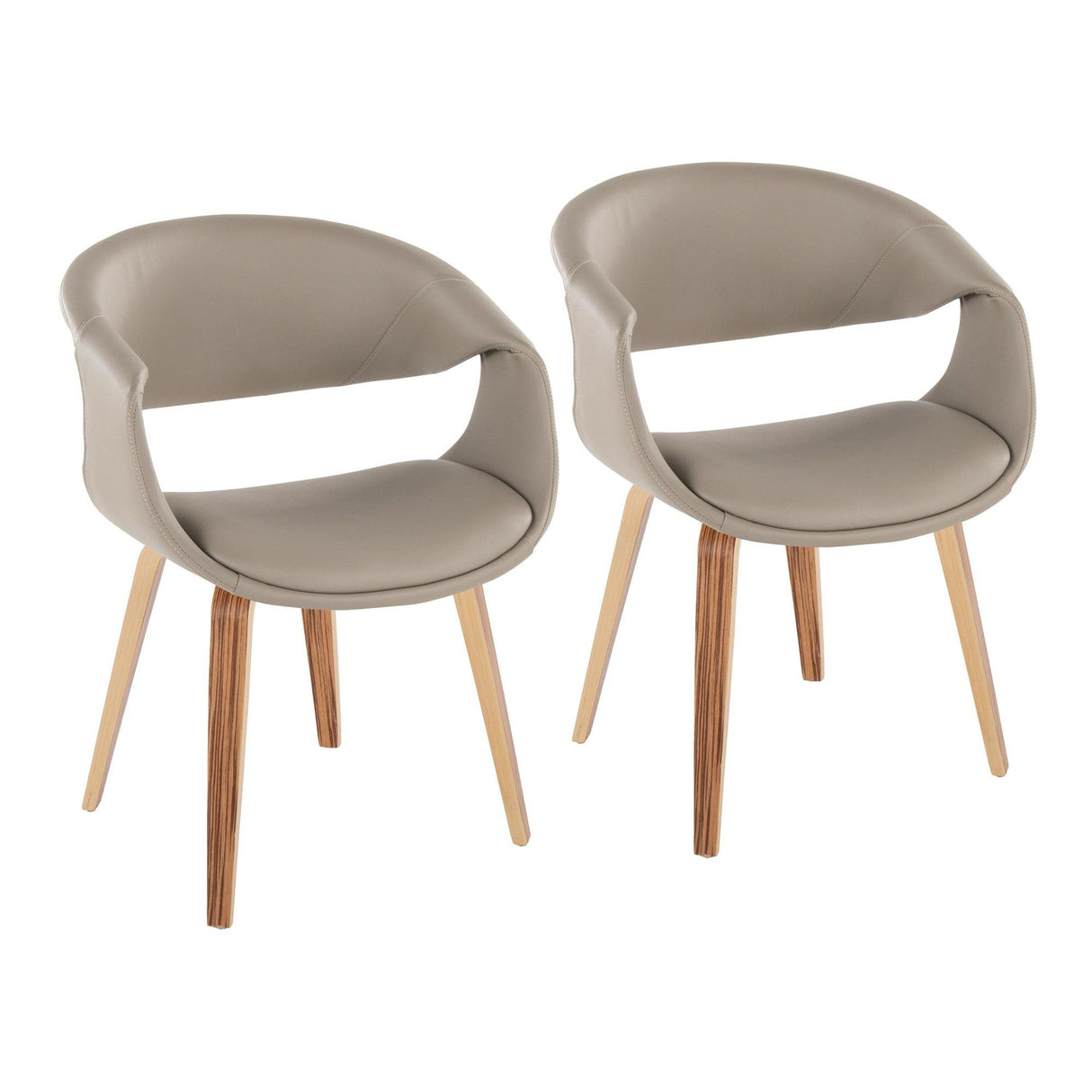 Curvo - Upholstered Chair (Set of 2) - Zebra Wood Legs