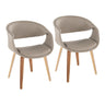 Curvo - Upholstered Chair (Set of 2) - Zebra Wood Legs