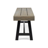 Outdoor Patio Bench - Gray / Rustic Metal