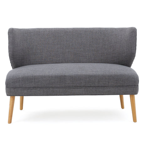 Elegant Classic Upholstered Loveseat With Curved Backrest
