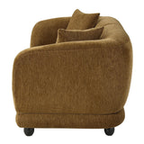 Lennox - Loveseat With 2 Pillows - Brown Chenille