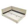 Mid-Century Storage Upholstered Tufted Bed Frame With Backrest And Armrests