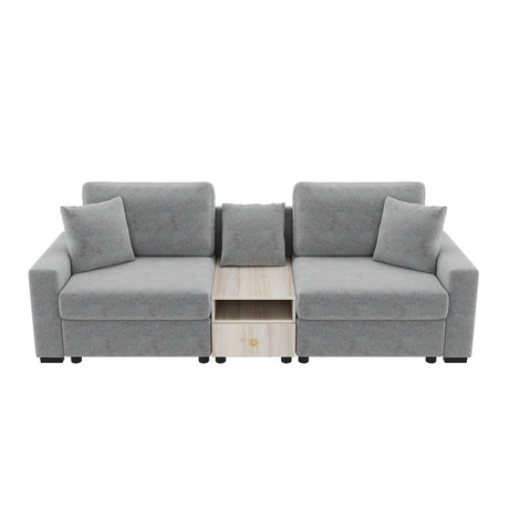 Modular Sofa Couch With Storage Armrest And Center Console