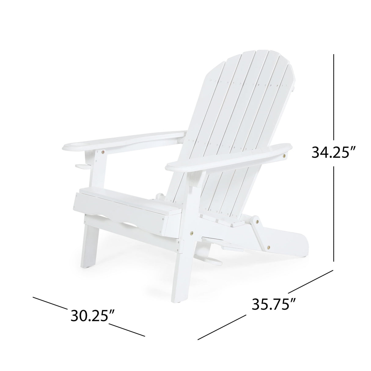 Zenithia - Outdoor Foldable Adirondack Chair With 2 Cup Holders