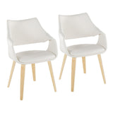 Curvo - High Back Upholstered Chair (Set of 2) - Natural Wood Legs