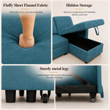 L - Shaped Convertible Sofa Bed With Storage Chaise