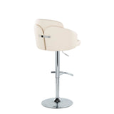 Dahlia - Contemporary Adjustable Barstool (Set of 2) - Chrome Metal Frame