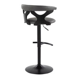 Gardenia - Adjustable Barstool (Set of 2) - Black And Gray