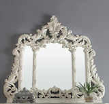 HD-8030 - Bedroom Mirror - Ivory With Gold Highlights