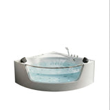 Revive - Massage Bathtub With 1.5 Hp Whirlpool Massage, Hidden Waterfall, LED Bubble Jets And Glass Accent - White
