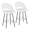 Renee - Upholstered Fixed-Height Counter Stool (Set of 2) - Black Metal