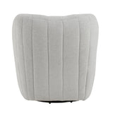 Finley - Upholstered Contemporary Swivel Accent Chair - Black Metal