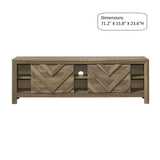Chevron Patterned Living Room TV Stand - Light Brown