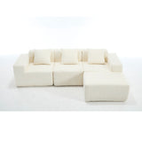 L - Shape Modern Minimalist Modular Sectional Sofa, Upholstered Cloud Couch With Deep Seats