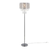 Droplet - 60" Floor Lamp - Polished Chrome And Clear Crystal Accents