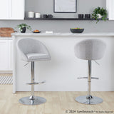 Matisse - Highback Adjustable Barstool With Rounded T Footrest (Set of 2) - Chrome Metal
