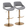 Fabrizzi - Adjustable Barstool With Swivel And Rounded T Footrest (Set of 2) - Gold Metal
