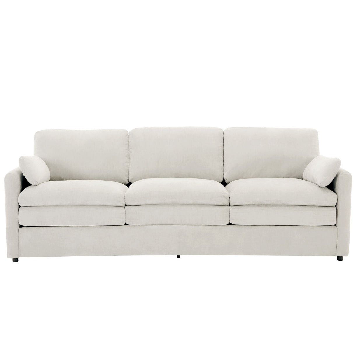 Cozy Upholstered 3 Seater Sofa With Double Cushion